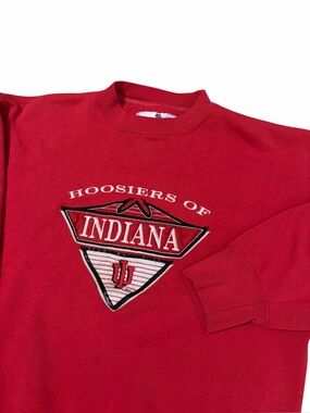VTG Midwest Embroidery Indiana Hoosiers Crewneck Sweatshirt Adult Large 90s READ